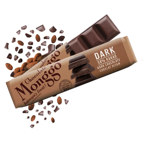Chocolate Monggo Bar Dark Cokelat Hitam 58% Coklat