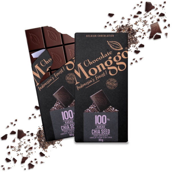 Chocolate Monggo Chia Seed Dark Cokelat Hitam 100% Coklat