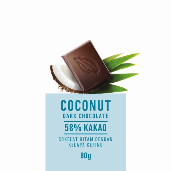 Chocolate Monggo Coconut Dark Cokelat Hitam 58% Coklat 3