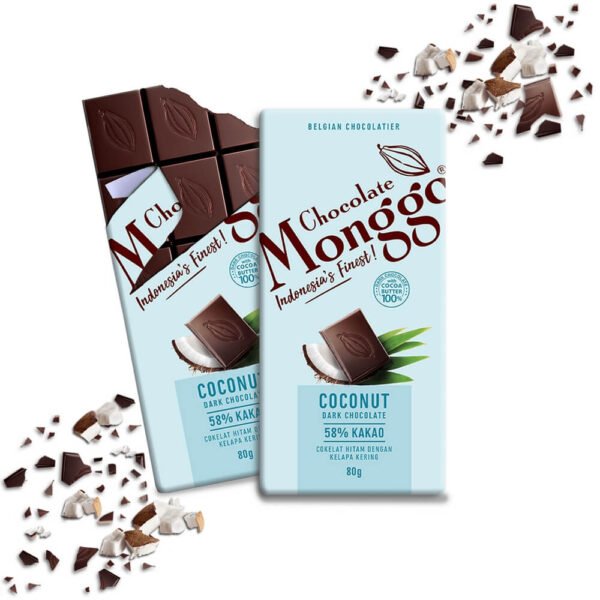 Chocolate Monggo Coconut Dark Cokelat Hitam 58% Coklat