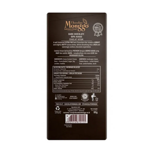 Chocolate Monggo Dark Cokelat Hitam 69% Coklat 4
