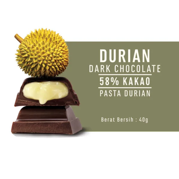 Chocolate Monggo Durian Bar Dark Cokelat Hitam 58% Coklat 2