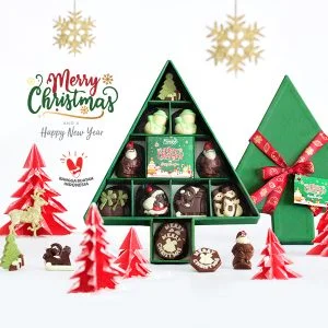 BIG CHRISTMAS TREE BOX Fancy Chocolate Pralines 16pcs
