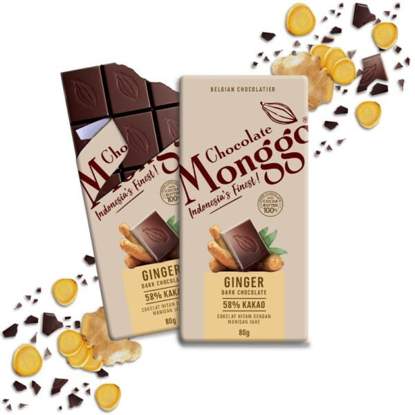 Chocolate Monggo Ginger Dark Cokelat Hitam 58% Coklat