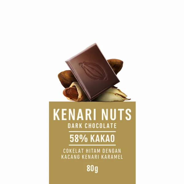Chocolate Monggo Kenari Nuts Dark Cokelat Hitam 58% Coklat 3