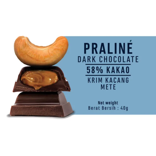Chocolate Monggo Praline Bar Dark Cokelat Hitam 58% Coklat 2