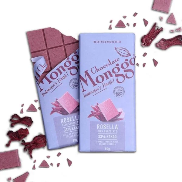 Chocolate Monggo Rosella Pink Cokelat 33% Coklat