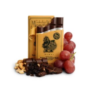 Chocolate Monggo Semar Raisin & Cashew Nuts Tablet Dark Cokelat Hitam 58% Coklat