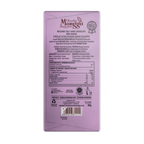 Chocolate Monggo Volcanic Salt Dark Cokelat Hitam 69% Coklat 4