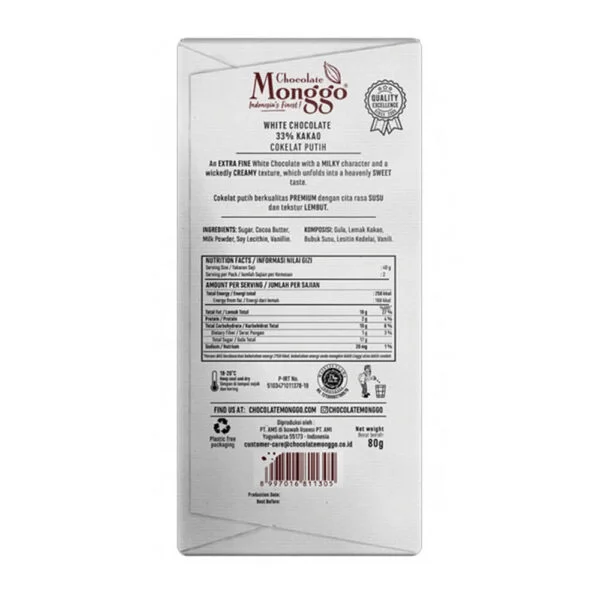 Chocolate Monggo White Cokelat Putih 33% coklat 4