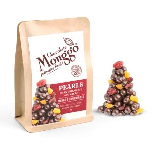 Dark Chocolate Pearls With Mango & Cranberries