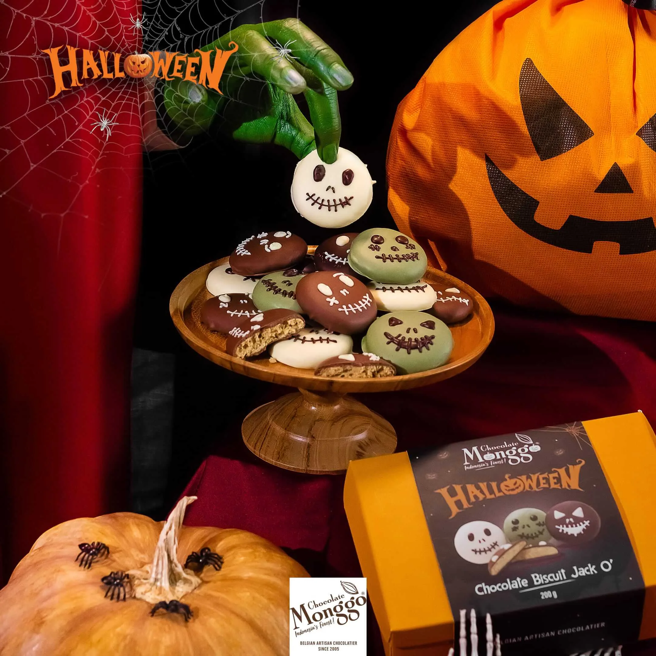 HALLOWEEN JACK O` CHOCOLATE BISCUITS  10pcs 160g