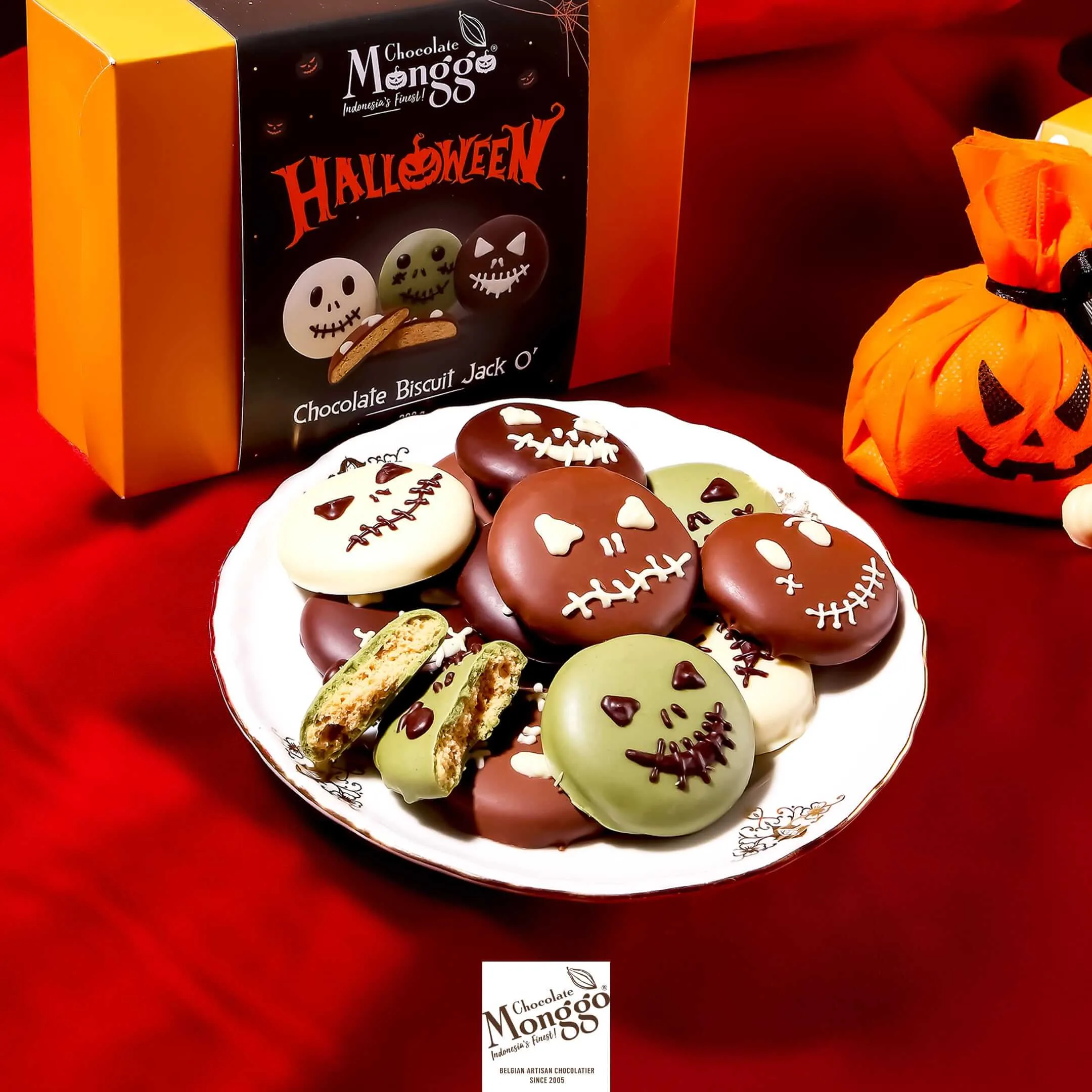 HALLOWEEN JACK O` CHOCOLATE BISCUITS  10pcs 160g - Image 2