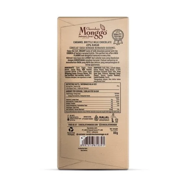 CARAMEL BRITTLE Milk Chocolate 45% of Cocoa - Tablet 80g - Image 4