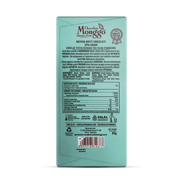 HOJICHA White Chocolate 33% of Cocoa - Tablet 80g - Image 4