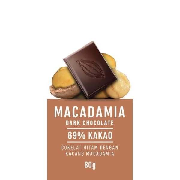 MACADAMIA Dark Chocolate 69% of Cocoa - Tablet 80g - Image 3